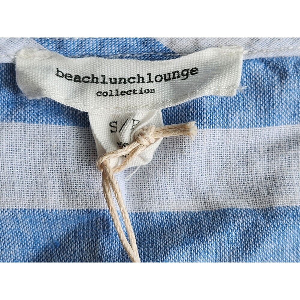 Beach Lunch Lounge NWT Blue White Nautical Linen Blend Shift Dress Sz S MSRP $58 - Picture 6 of 10